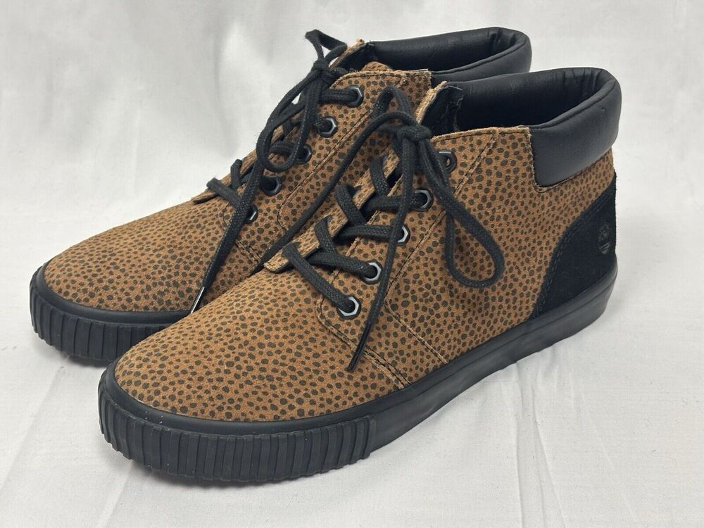Timberland Women's Skyla Bay Chukka Boot In Cheetah Suede High Top Size 8